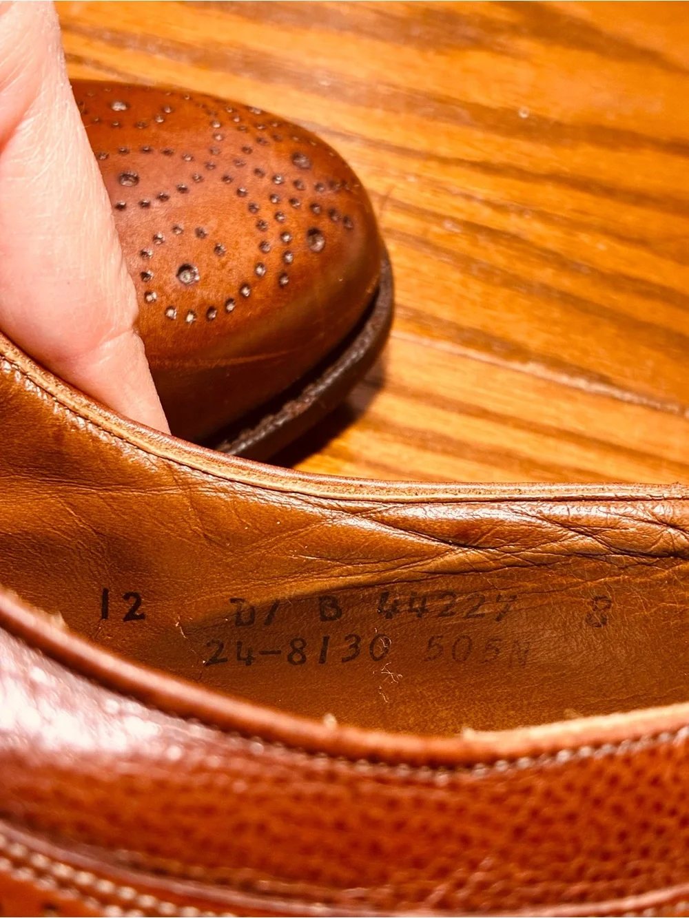 VTG Johnston & Murphy Brogue Wingtip Oxford Shoes Brown Leather Men’s Size 12